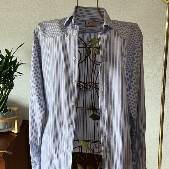 Thomas Pink Other - THOMAS PINK prestige Mens shirt pruple stripes size 15 1/2
